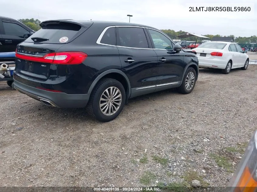 2016 Lincoln Mkx Select VIN: 2LMTJ8KR5GBL59860 Lot: 40409135