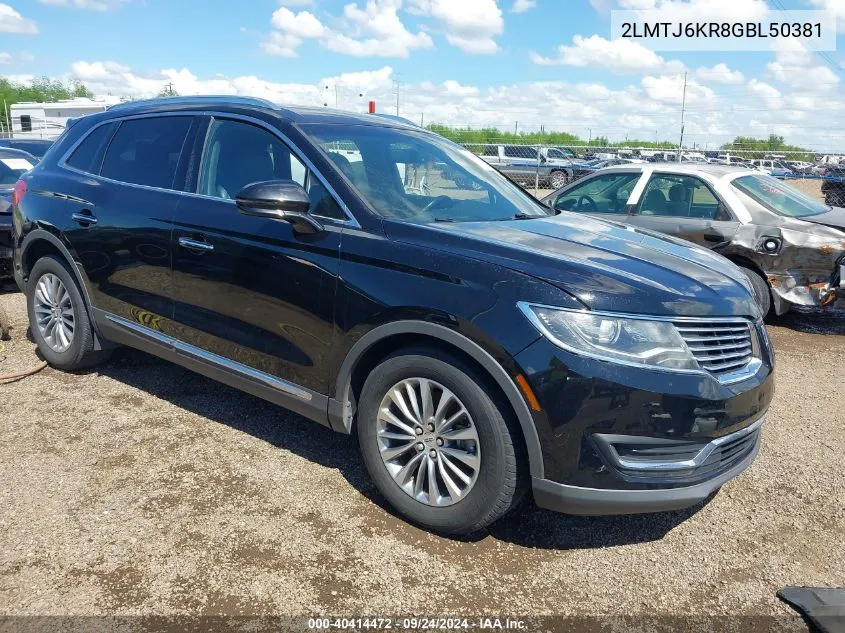 2016 Lincoln Mkx Select VIN: 2LMTJ6KR8GBL50381 Lot: 40414472