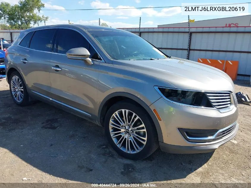 2016 Lincoln Mkx Reserve VIN: 2LMTJ6LRXGBL20619 Lot: 40444724