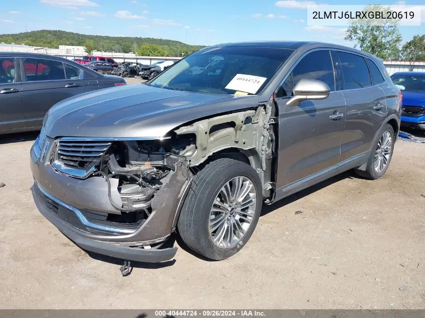 2LMTJ6LRXGBL20619 2016 Lincoln Mkx Reserve