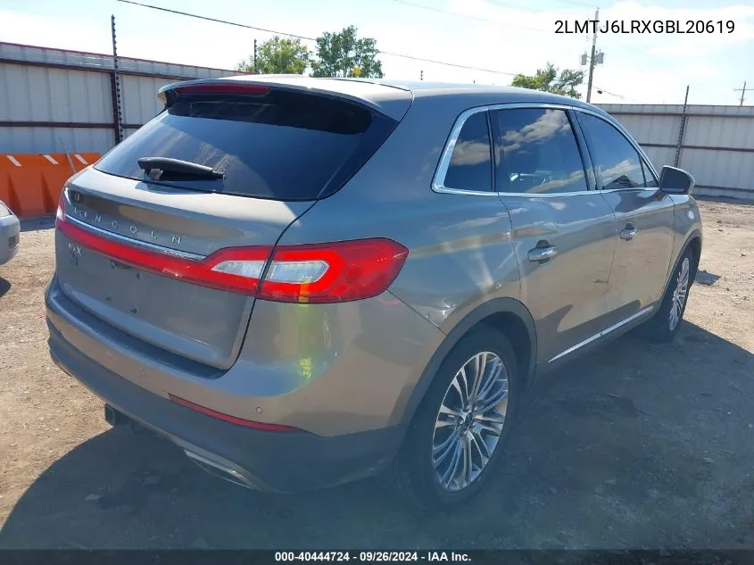 2LMTJ6LRXGBL20619 2016 Lincoln Mkx Reserve