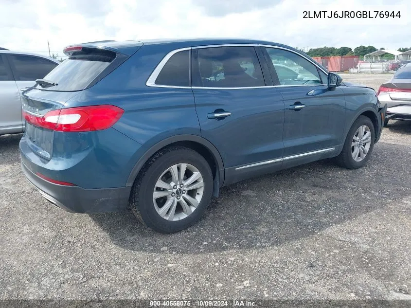 2LMTJ6JR0GBL76944 2016 Lincoln Mkx Premier