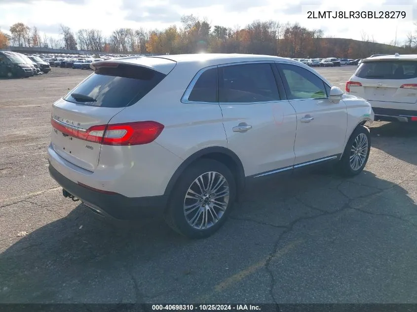 2016 Lincoln Mkx Reserve VIN: 2LMTJ8LR3GBL28279 Lot: 40698310