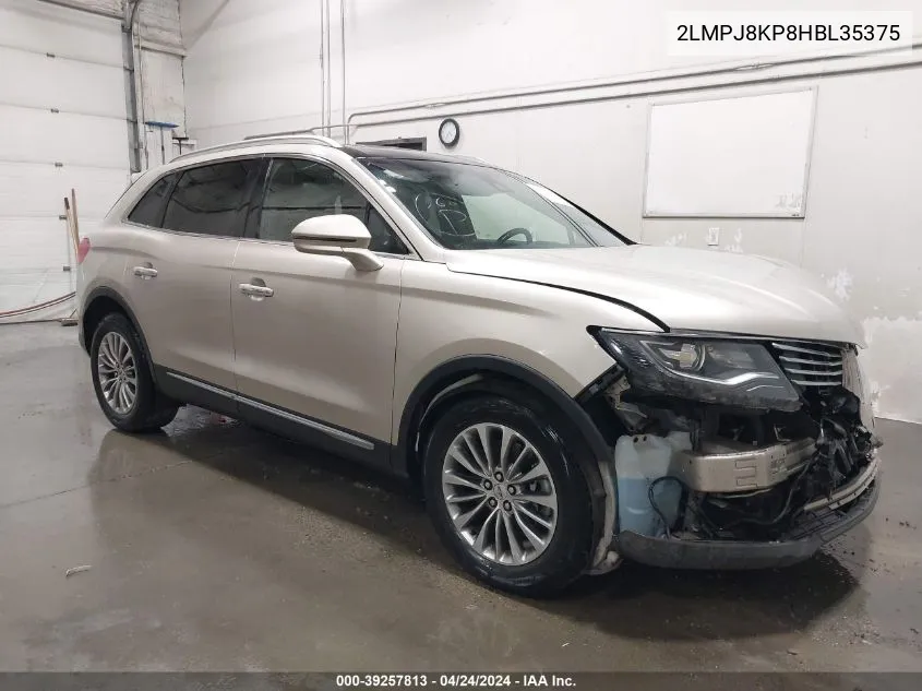 2017 Lincoln Mkx Select VIN: 2LMPJ8KP8HBL35375 Lot: 39257813