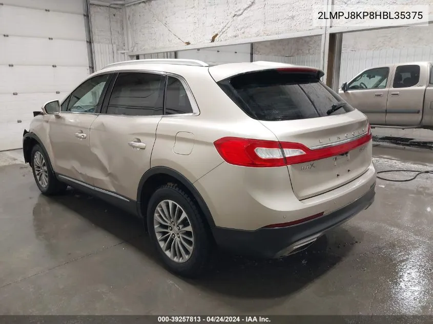 2017 Lincoln Mkx Select VIN: 2LMPJ8KP8HBL35375 Lot: 39257813