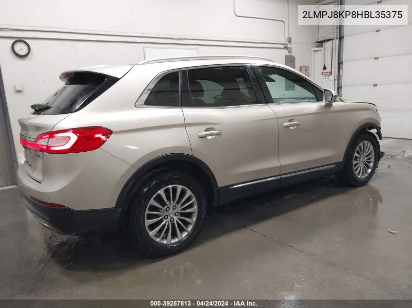 2017 Lincoln Mkx Select VIN: 2LMPJ8KP8HBL35375 Lot: 39257813