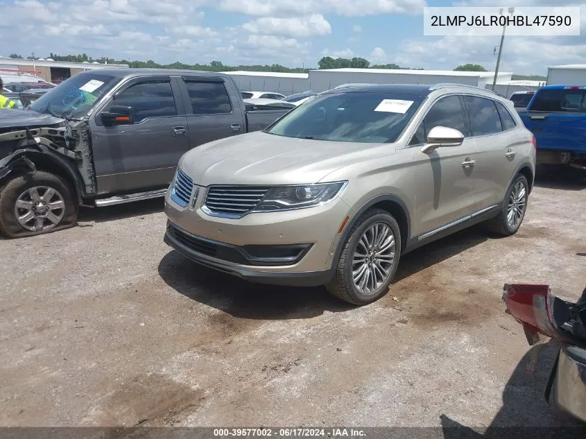 2017 Lincoln Mkx Reserve VIN: 2LMPJ6LR0HBL47590 Lot: 39577002