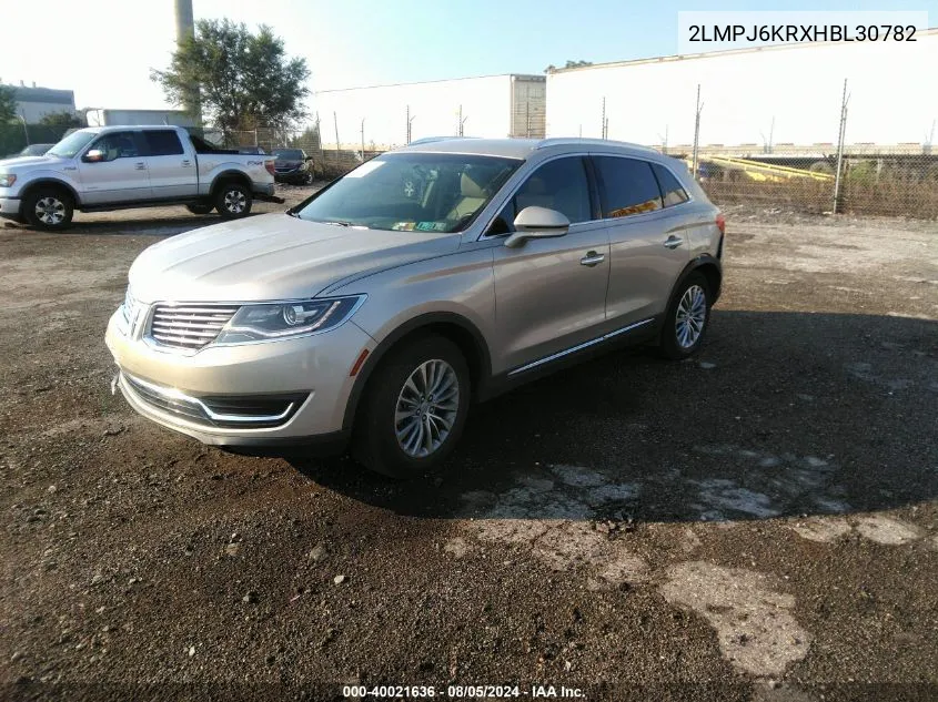 2017 Lincoln Mkx Select VIN: 2LMPJ6KRXHBL30782 Lot: 40021636