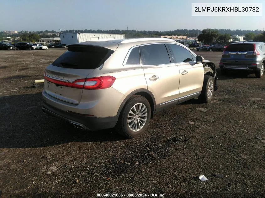 2LMPJ6KRXHBL30782 2017 Lincoln Mkx Select