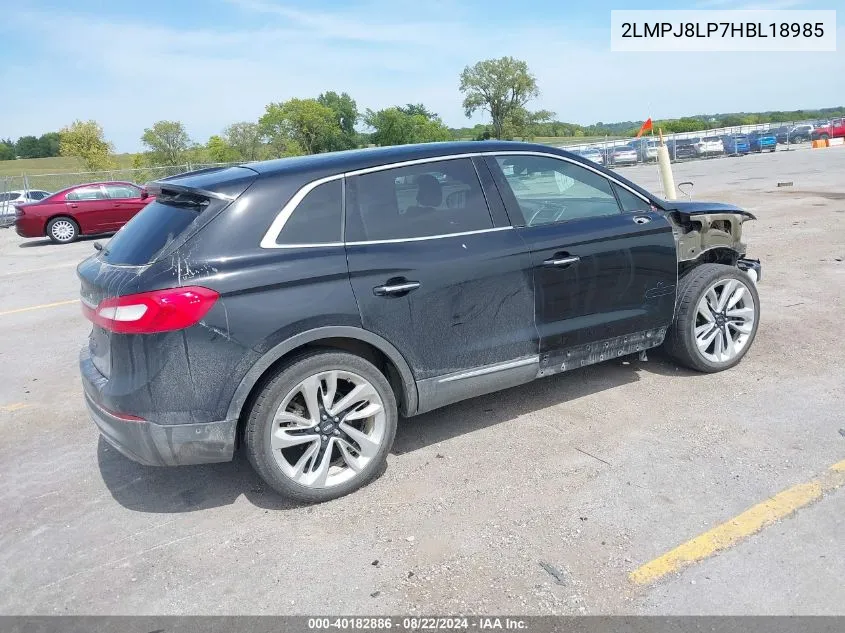 2LMPJ8LP7HBL18985 2017 Lincoln Mkx Reserve