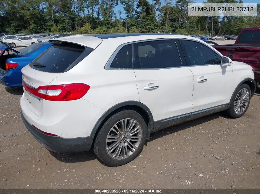 2017 Lincoln Mkx Reserve VIN: 2LMPJ8LR2HBL33718 Lot: 40290525