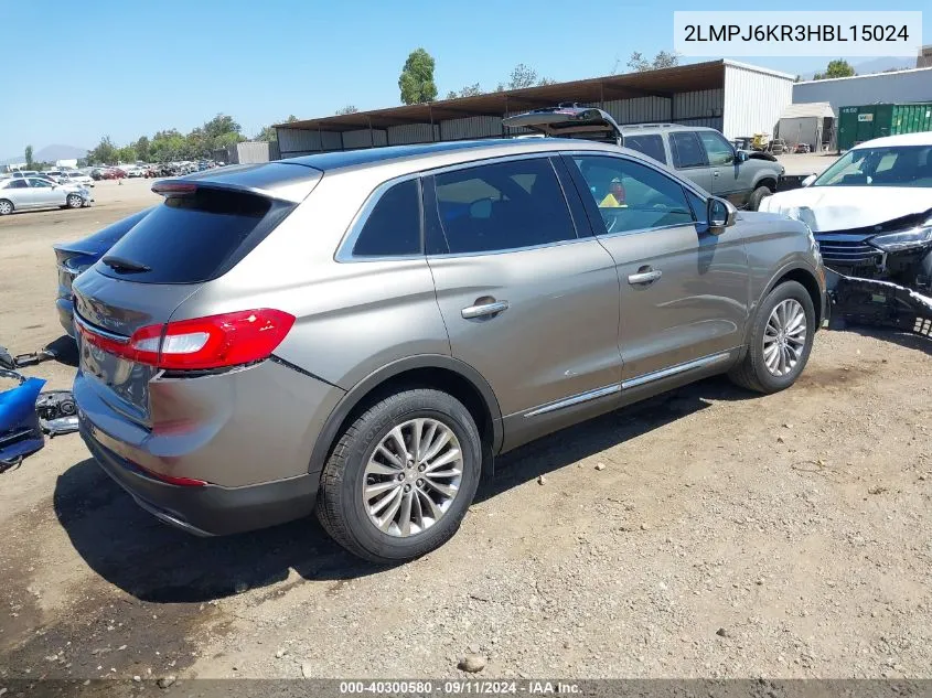 2LMPJ6KR3HBL15024 2017 Lincoln Mkx Select