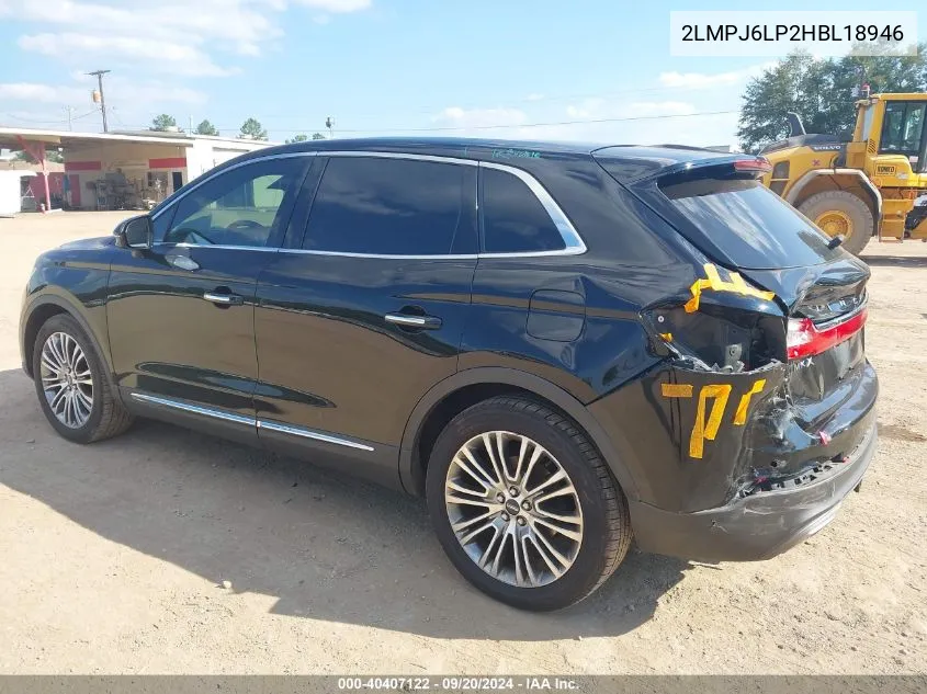 2LMPJ6LP2HBL18946 2017 Lincoln Mkx Reserve