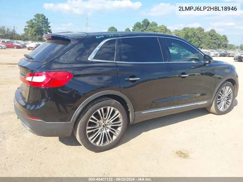 2017 Lincoln Mkx Reserve VIN: 2LMPJ6LP2HBL18946 Lot: 40407122