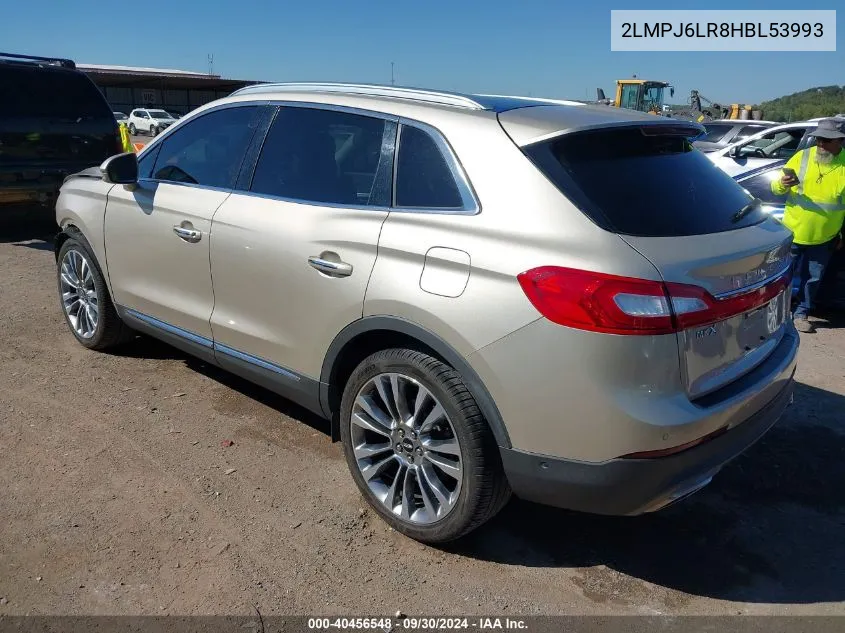 2017 Lincoln Mkx Reserve VIN: 2LMPJ6LR8HBL53993 Lot: 40456548