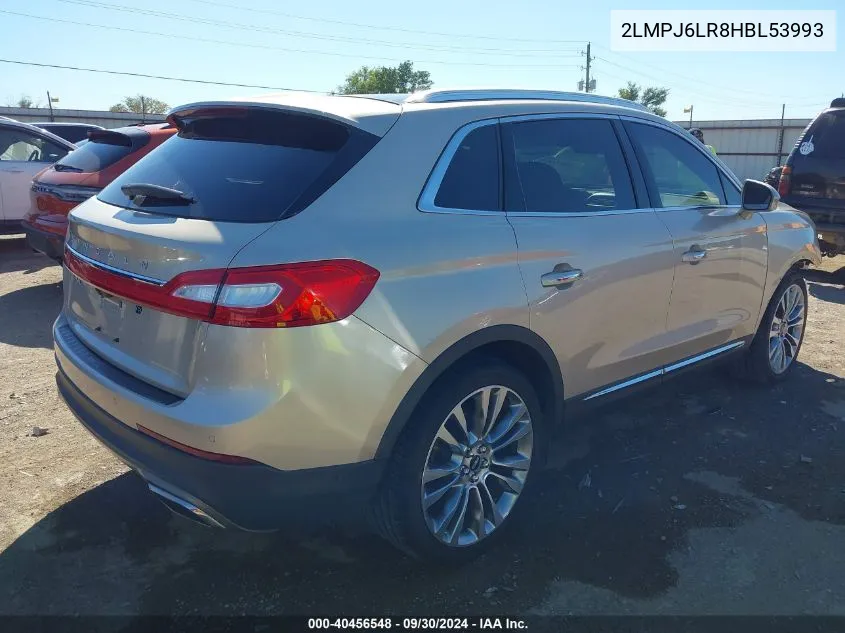 2LMPJ6LR8HBL53993 2017 Lincoln Mkx Reserve