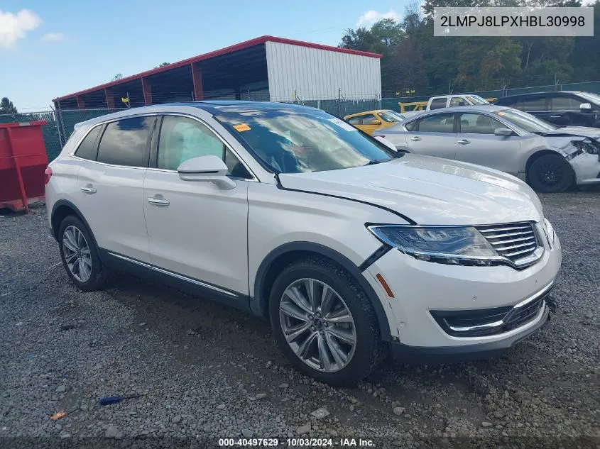 2017 Lincoln Mkx Reserve VIN: 2LMPJ8LPXHBL30998 Lot: 40497629