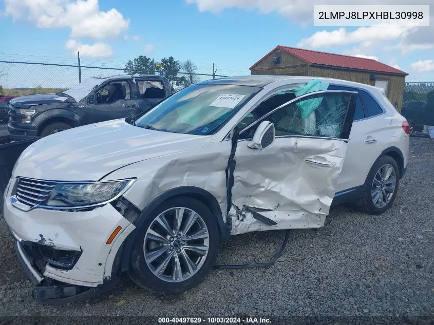 2LMPJ8LPXHBL30998 2017 Lincoln Mkx Reserve