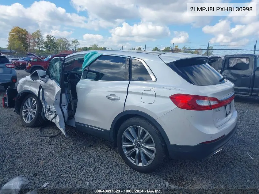 2017 Lincoln Mkx Reserve VIN: 2LMPJ8LPXHBL30998 Lot: 40497629