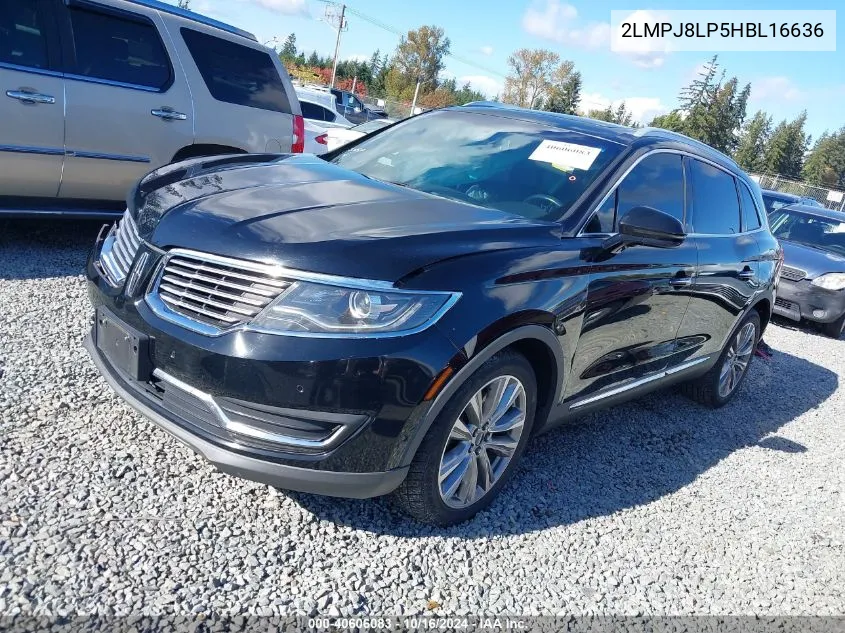 2017 Lincoln Mkx Reserve VIN: 2LMPJ8LP5HBL16636 Lot: 40606083