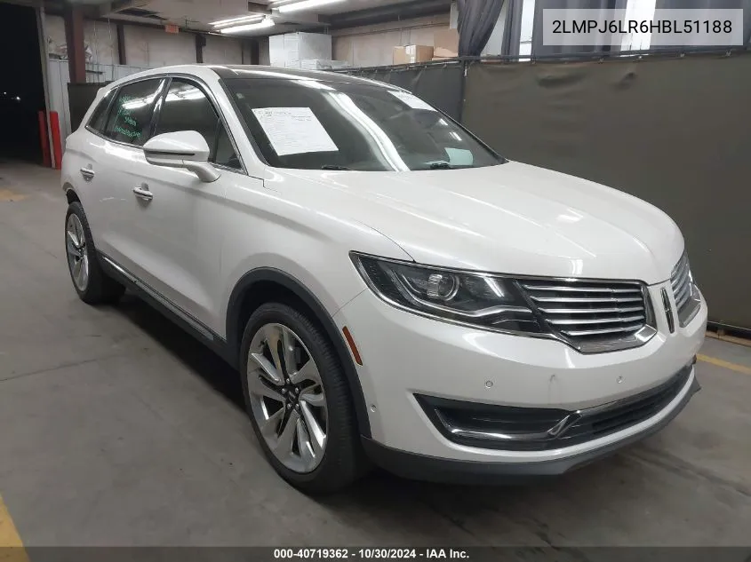 2017 Lincoln Mkx Reserve VIN: 2LMPJ6LR6HBL51188 Lot: 40719362