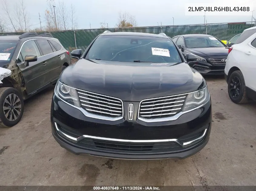 2017 Lincoln Mkx Reserve VIN: 2LMPJ8LR6HBL43488 Lot: 40837649