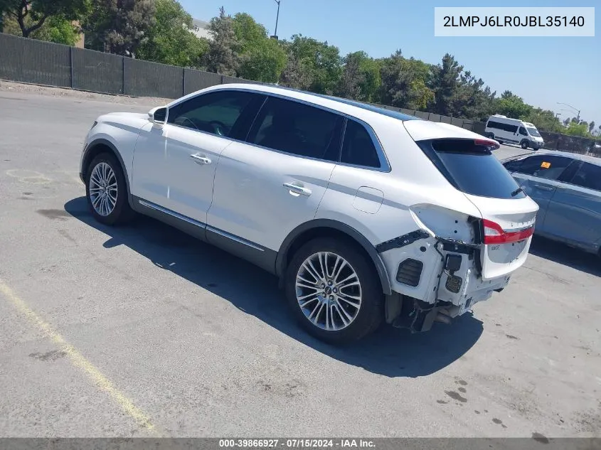 2018 Lincoln Mkx Reserve VIN: 2LMPJ6LR0JBL35140 Lot: 39866927