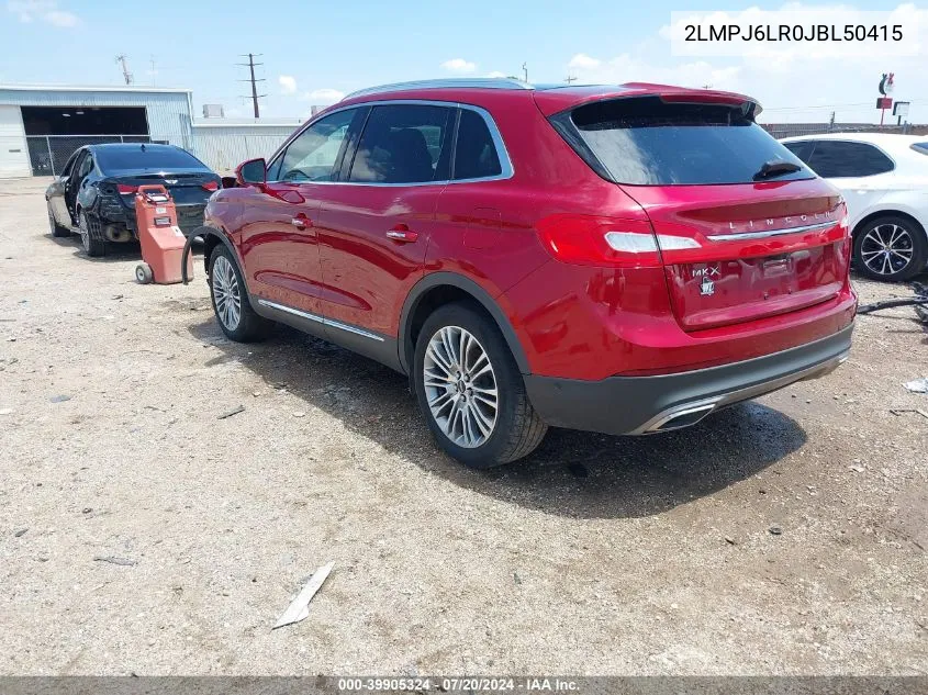 2LMPJ6LR0JBL50415 2018 Lincoln Mkx Reserve