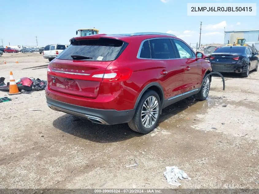 2LMPJ6LR0JBL50415 2018 Lincoln Mkx Reserve