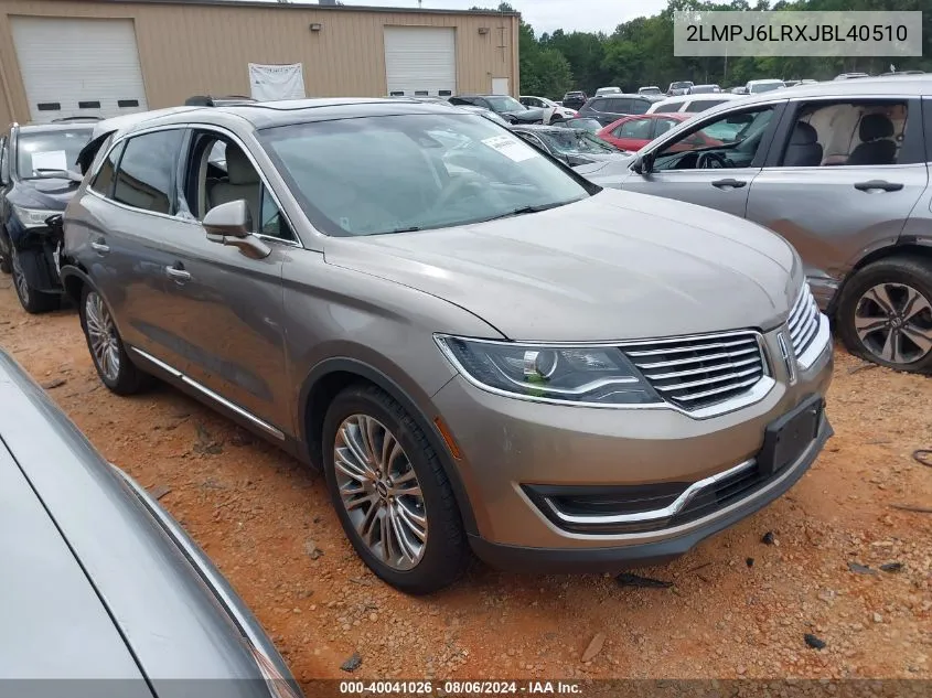 2LMPJ6LRXJBL40510 2018 Lincoln Mkx Reserve