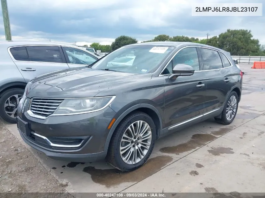 2018 Lincoln Mkx Reserve VIN: 2LMPJ6LR8JBL23107 Lot: 40247108