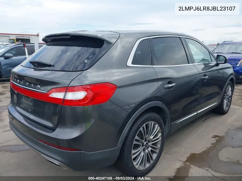 2018 Lincoln Mkx Reserve VIN: 2LMPJ6LR8JBL23107 Lot: 40247108