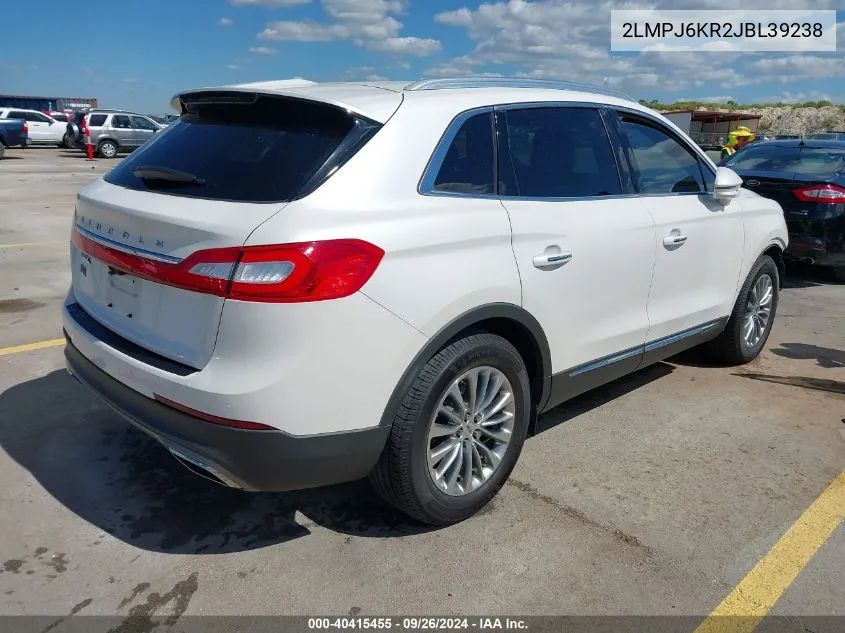 2LMPJ6KR2JBL39238 2018 Lincoln Mkx Select