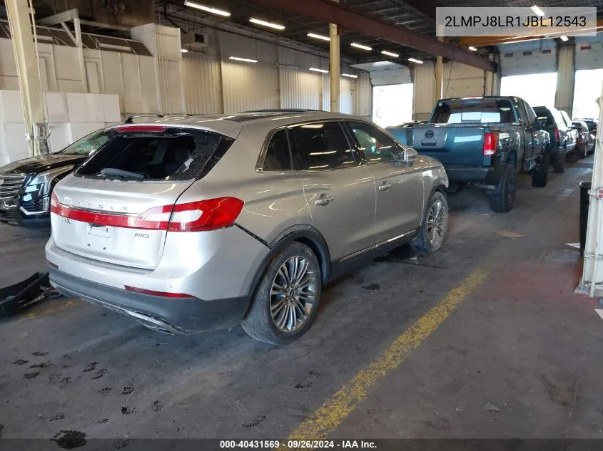 2018 Lincoln Mkx Reserve VIN: 2LMPJ8LR1JBL12543 Lot: 40431569