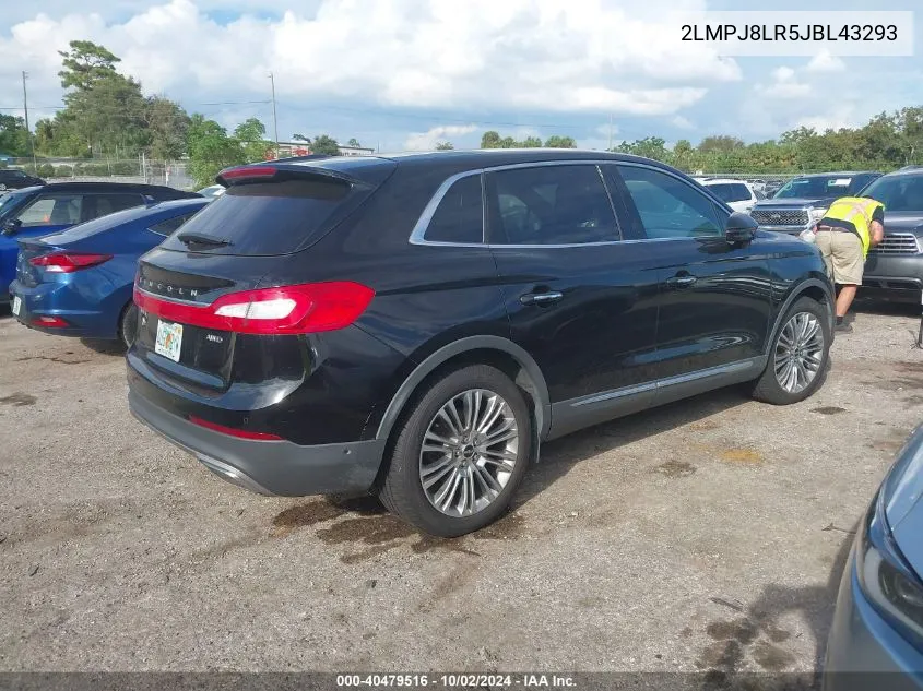 2018 Lincoln Mkx Reserve VIN: 2LMPJ8LR5JBL43293 Lot: 40479516