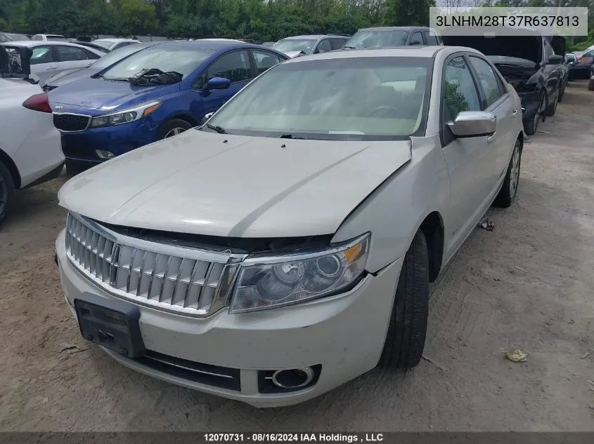 2007 Lincoln Mkz VIN: 3LNHM28T37R637813 Lot: 12070731