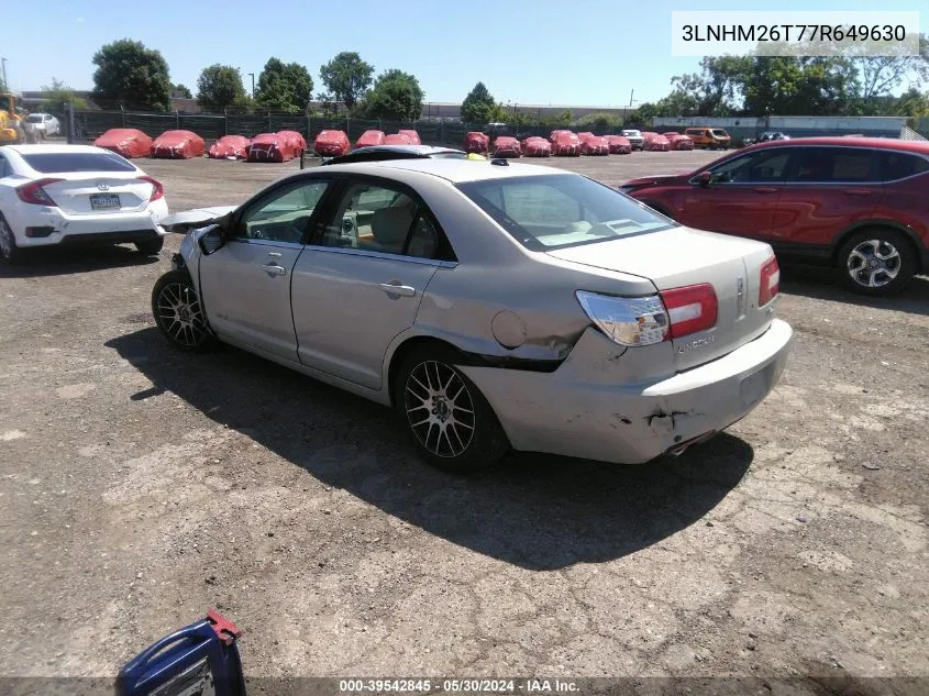 2007 Lincoln Mkz VIN: 3LNHM26T77R649630 Lot: 39542845