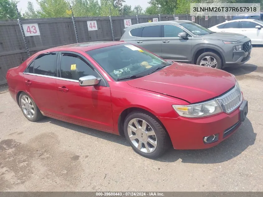 2007 Lincoln Mkz VIN: 3LNHM26T37R657918 Lot: 39680443