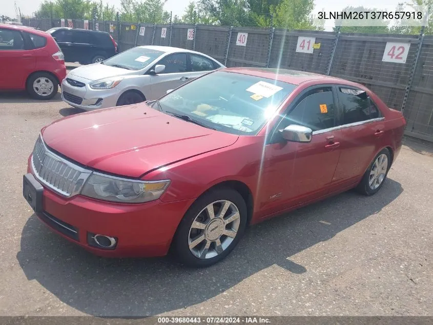 2007 Lincoln Mkz VIN: 3LNHM26T37R657918 Lot: 39680443