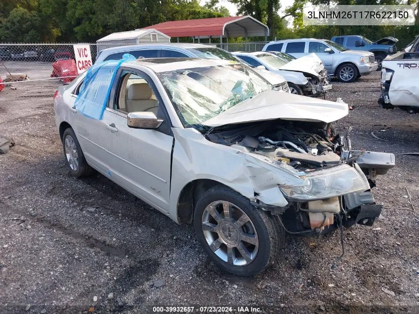 2007 Lincoln Mkz VIN: 3LNHM26T17R622150 Lot: 39932657