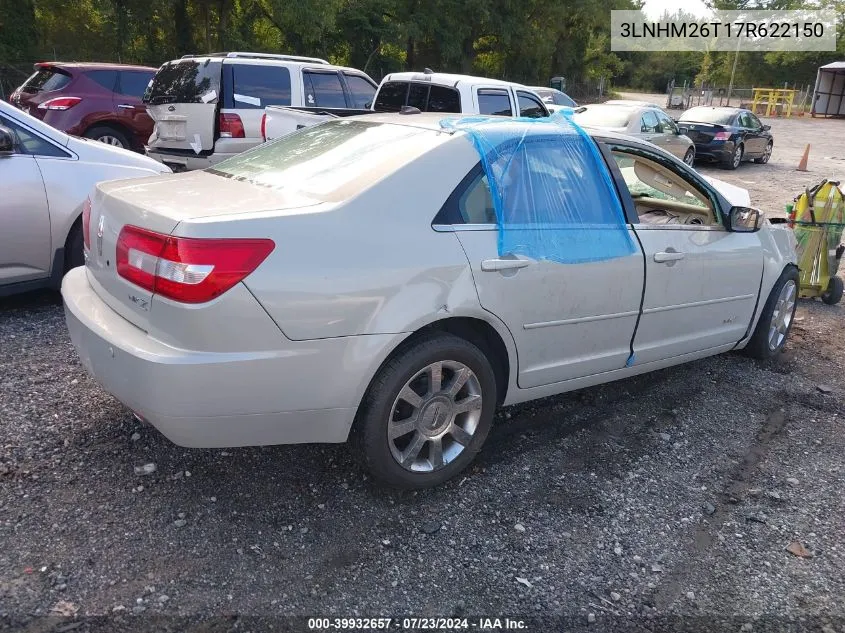 2007 Lincoln Mkz VIN: 3LNHM26T17R622150 Lot: 39932657