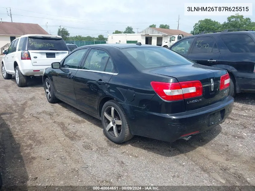 2007 Lincoln Mkz VIN: 3LNHM26T87R625515 Lot: 40084651