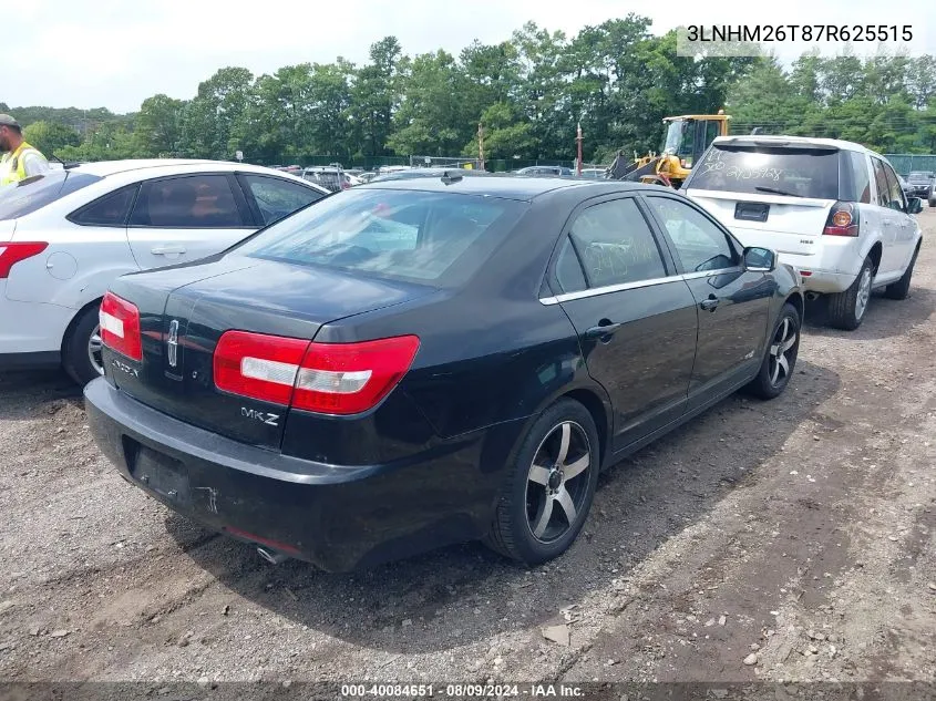 2007 Lincoln Mkz VIN: 3LNHM26T87R625515 Lot: 40084651