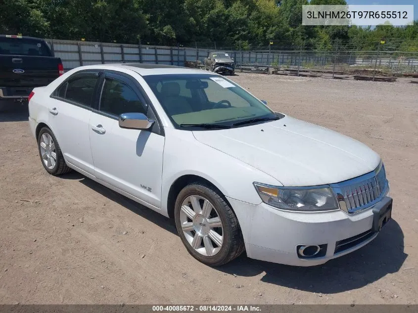 2007 Lincoln Mkz VIN: 3LNHM26T97R655512 Lot: 40085672