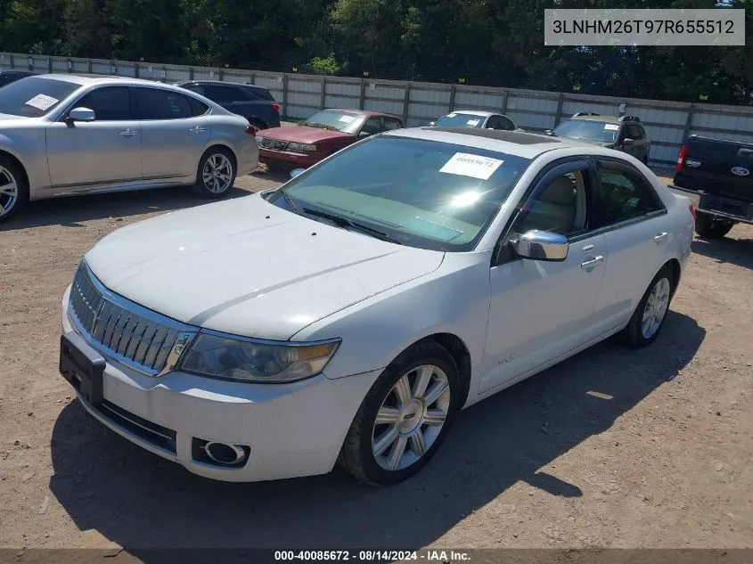 2007 Lincoln Mkz VIN: 3LNHM26T97R655512 Lot: 40085672