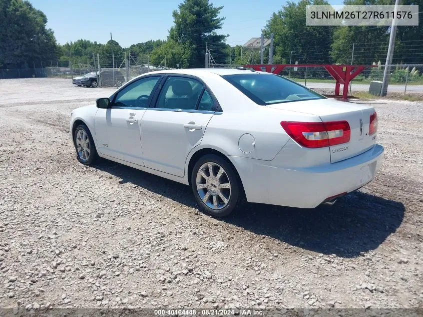 3LNHM26T27R611576 2007 Lincoln Mkz