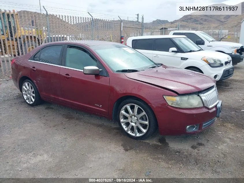 2007 Lincoln Mkz VIN: 3LNHM28T17R611937 Lot: 40375257