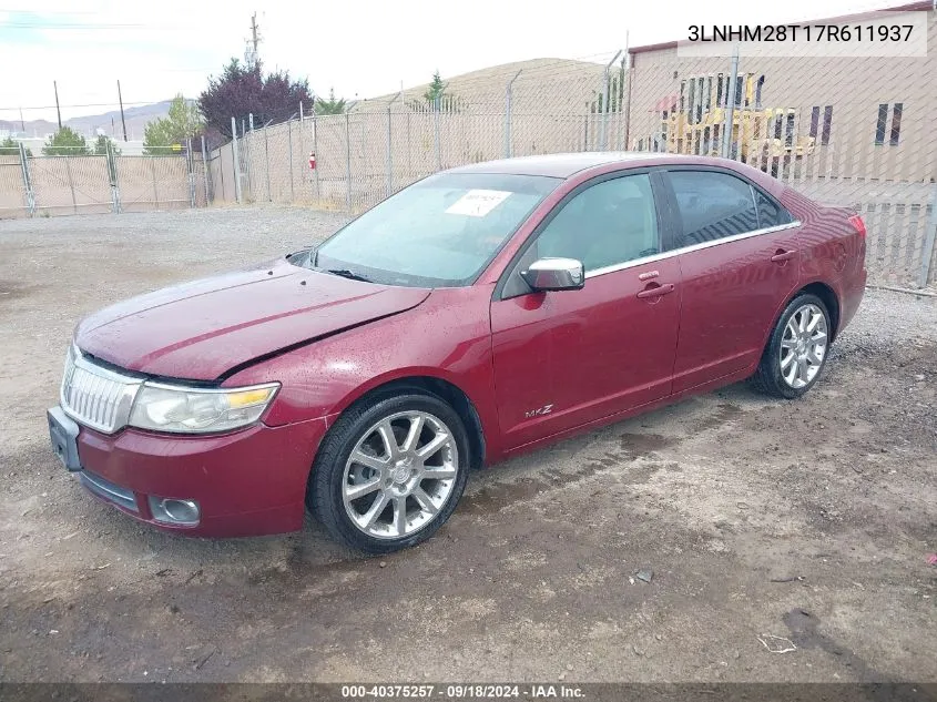 2007 Lincoln Mkz VIN: 3LNHM28T17R611937 Lot: 40375257