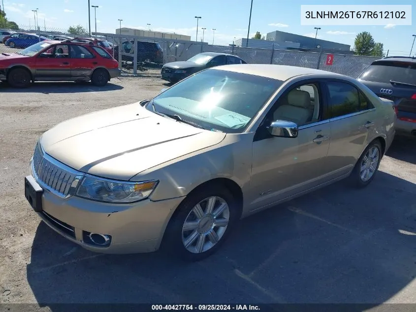 2007 Lincoln Mkz VIN: 3LNHM26T67R612102 Lot: 40427754