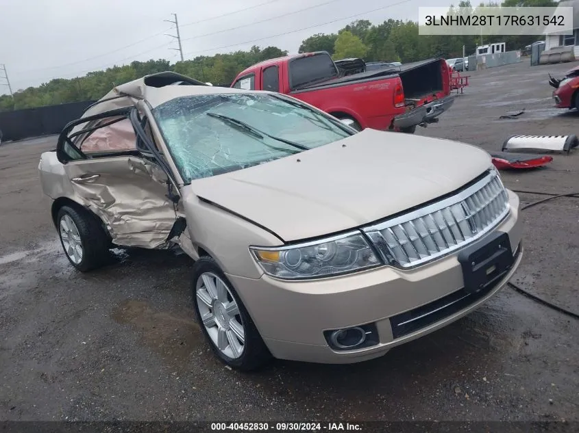 2007 Lincoln Mkz VIN: 3LNHM28T17R631542 Lot: 40452830